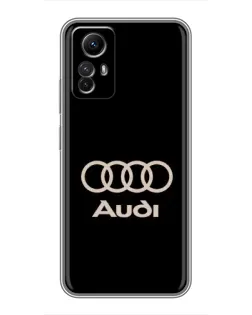 Чехол для Xiaomi Redmi Note 12s с картинкой «Audi — золотой логотип»