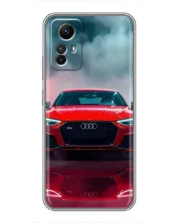 Чехол для Xiaomi Redmi Note 12s с картинкой «Audi RS — красный стиль»