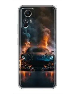 Чехол для Xiaomi Redmi Note 12s с картинкой «Lamborghini дымная эстетика»