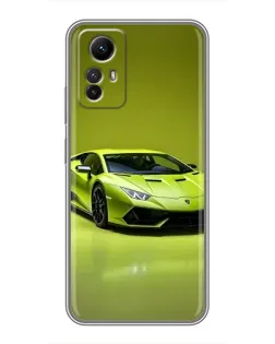 Чехол для Xiaomi Redmi Note 12s с картинкой «Салатовый Lamborghini Huracan»