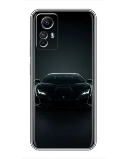 Чехол для Xiaomi Redmi Note 12s с картинкой «Черный Lamborghini Aventador»