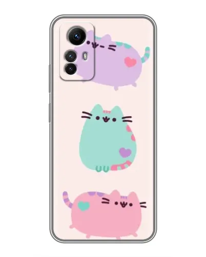 Чехол для Xiaomi Redmi Note 12s с картинкой «Pusheen трио»