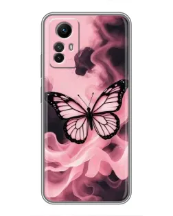 Чехол для Xiaomi Redmi Note 12s с картинкой «Бабочка в дыму»