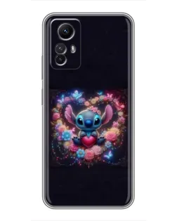 Чехол для Xiaomi Redmi Note 12s с картинкой «Stitch в цветах»