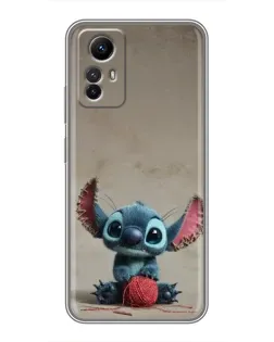 Чехол для Xiaomi Redmi Note 12s с картинкой «Стич на коричневом фоне»