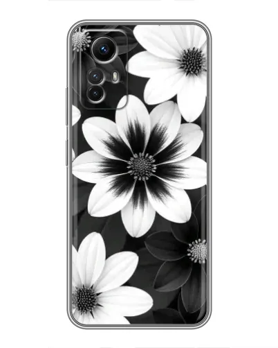 Чехол для Xiaomi Redmi Note 12s с картинкой «Монохромные астры»