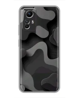 Чехол для Xiaomi Redmi Note 12s с картинкой «Темный абстрактный камуфляж»