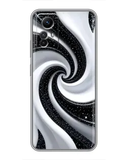 Чехол для Xiaomi Redmi Note 12s с картинкой «Черно-белая спираль»