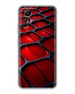 Чехол для Xiaomi Redmi Note 12s с картинкой «Красная глянцевая сетка»