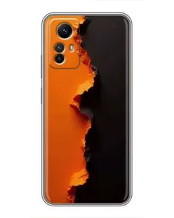 Чехол для Xiaomi Redmi Note 12s с картинкой «Оранжевый разлом»