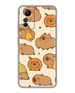 Чехол для Xiaomi Redmi Note 12s с картинкой «Капибары с апельсинами»