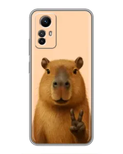 Чехол для Xiaomi Redmi Note 12s с картинкой «Капибара виктория»