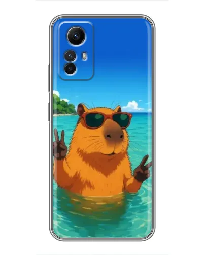 Чехол для Xiaomi Redmi Note 12s с картинкой «Морская капибара»