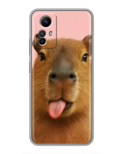 Чехол для Xiaomi Redmi Note 12s с картинкой «Капибара с языком»