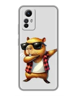Чехол для Xiaomi Redmi Note 12s с картинкой «Капибара рэпер даб»