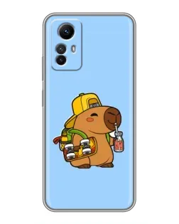 Чехол для Xiaomi Redmi Note 12s с картинкой «Капибара на скейте»