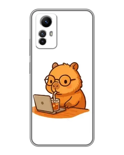 Чехол для Xiaomi Redmi Note 12s с картинкой «Капибара с ноутбуком»