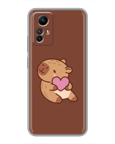 Чехол для Xiaomi Redmi Note 12s с картинкой «Капибара с сердцем»