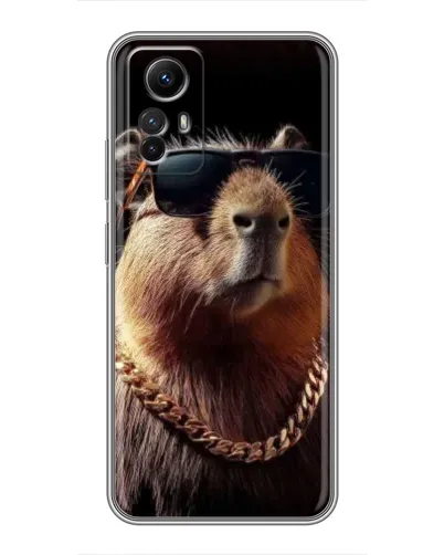 Чехол для Xiaomi Redmi Note 12s с картинкой «Капибара золотая цепь»
