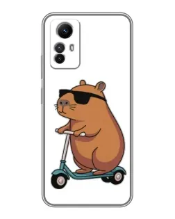 Чехол для Xiaomi Redmi Note 12s с картинкой «Капибара на самокате»