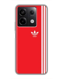 Чехол для Xiaomi Redmi Note 13 (5G) с картинкой «Красный минимализм Adidas»