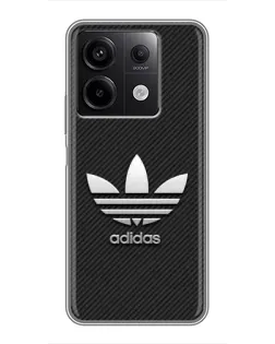 Чехол для Xiaomi Redmi Note 13 (5G) с картинкой «Adidas Карбоновая текстура»