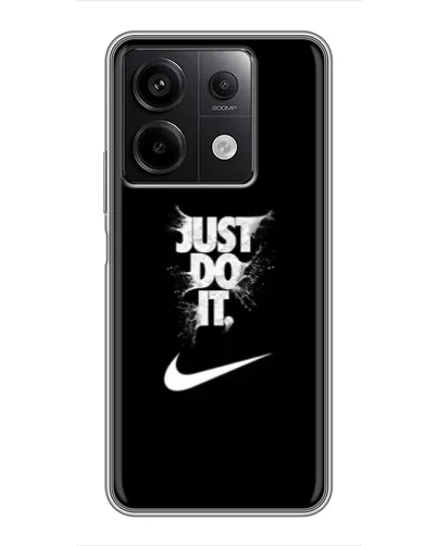 Чехол для Xiaomi Redmi Note 13 (5G) с картинкой «Текстовый принт Nike»