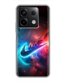 Чехол для Xiaomi Redmi Note 13 (5G) с картинкой «Огненный логотип Nike»