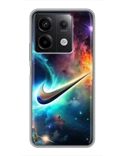 Чехол для Xiaomi Redmi Note 13 (5G) с картинкой «Космический Nike Swoosh»
