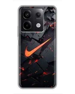 Чехол для Xiaomi Redmi Note 13 (5G) с картинкой «Nike — эффект разломов»