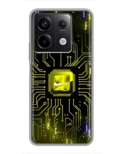 Чехол для Xiaomi Redmi Note 13 (5G) с картинкой «Nike — золотая искра»