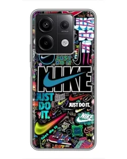 Чохол для Xiaomi Redmi Note 13 (5G) з картинкою «Яскравий колаж Nike»