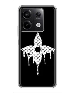 Чехол для Xiaomi Redmi Note 13 (5G) с картинкой «Цветочная монограмма»