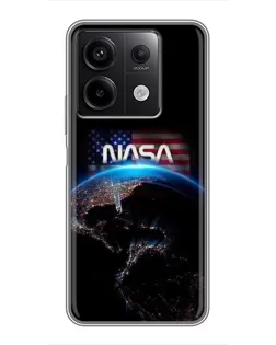Чехол для Xiaomi Redmi Note 13 (5G) с картинкой «Земля из космоса NASA»
