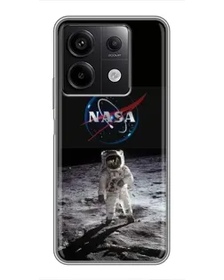 Чехол для Xiaomi Redmi Note 13 (5G) с картинкой «Астронавт на Луне»