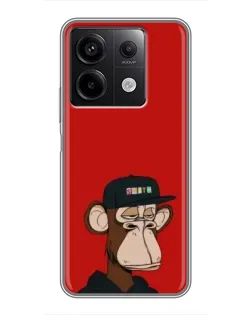 Чехол для Xiaomi Redmi Note 13 (5G) с картинкой «Bored Ape — красный фон» Чехол для Xiaomi Redmi Note 13 (5G) с картинкой «Bored Ape — красный фон»