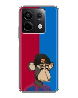 Чехол для Xiaomi Redmi Note 13 (5G) с картинкой «Bored Ape — фанат Барсы»