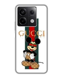Чехол для Xiaomi Redmi Note 13 (5G) с картинкой «Микки Маус Gucci — полосы»
