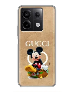 Чехол для Xiaomi Redmi Note 13 (5G) с картинкой «Микки Маус Gucci — крафт»