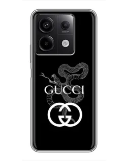 Чехол для Xiaomi Redmi Note 13 (5G) с картинкой «Gucci — серебряная змея»