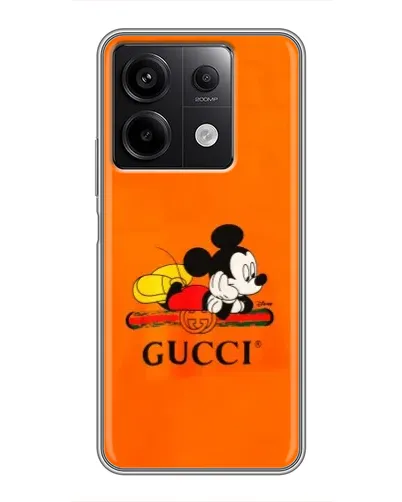 Чехол для Xiaomi Redmi Note 13 (5G) с картинкой «Микки Маус Gucci — оранж» Чехол для Xiaomi Redmi Note 13 (5G) с картинкой «Микки Маус Gucci — оранж»