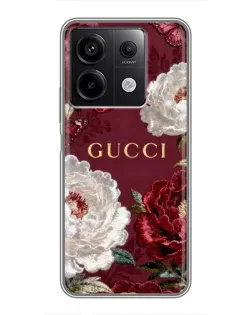 Чохол для Xiaomi Redmi Note 13 (5G) з картинкою «Gucci — бордові троянди»