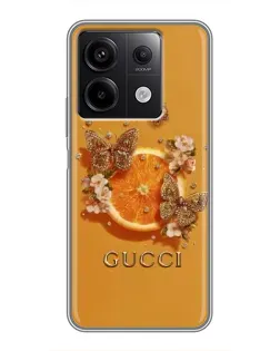 Чохол для Xiaomi Redmi Note 13 (5G) з картинкою «Gucci — золоті метелики»