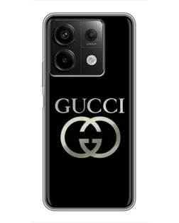 Чохол для Xiaomi Redmi Note 13 (5G) з картинкою «Gucci — золото на чорному»