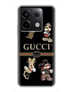 Чохол для Xiaomi Redmi Note 13 (5G) з картинкою «Gucci — герої Disney та монограма»
