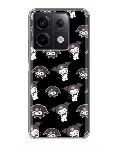 Чехол для Xiaomi Redmi Note 13 (5G) с картинкой «Черный паттерн Kuromi»