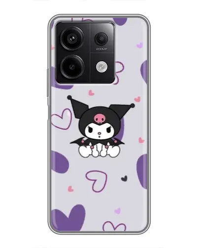 Чехол для Xiaomi Redmi Note 13 (5G) с картинкой «Kuromi и лавандовые сердца»