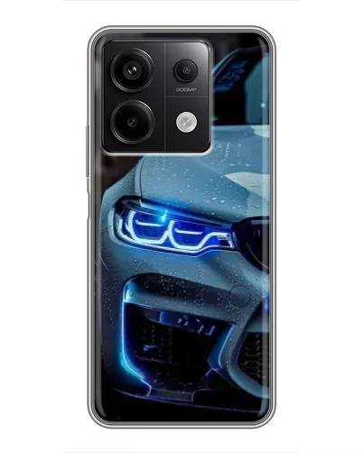 Чехол для Xiaomi Redmi Note 13 (5G) с картинкой «Взгляд BMW с синими фарами»