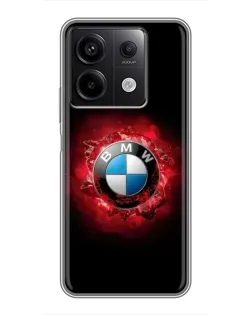 Чехол для Xiaomi Redmi Note 13 (5G) с картинкой «Логотип BMW — вспышка»