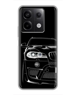 Чехол для Xiaomi Redmi Note 13 (5G) с картинкой «Темный силуэт BMW»